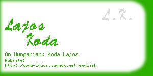 lajos koda business card